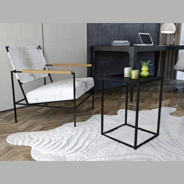 Stolik Boczny ze Stali - Minimalistyczny i Nowoczesny, Idealny Pomocnik 35 x 35 x 50 - zdjęcie 5 - Kapaga