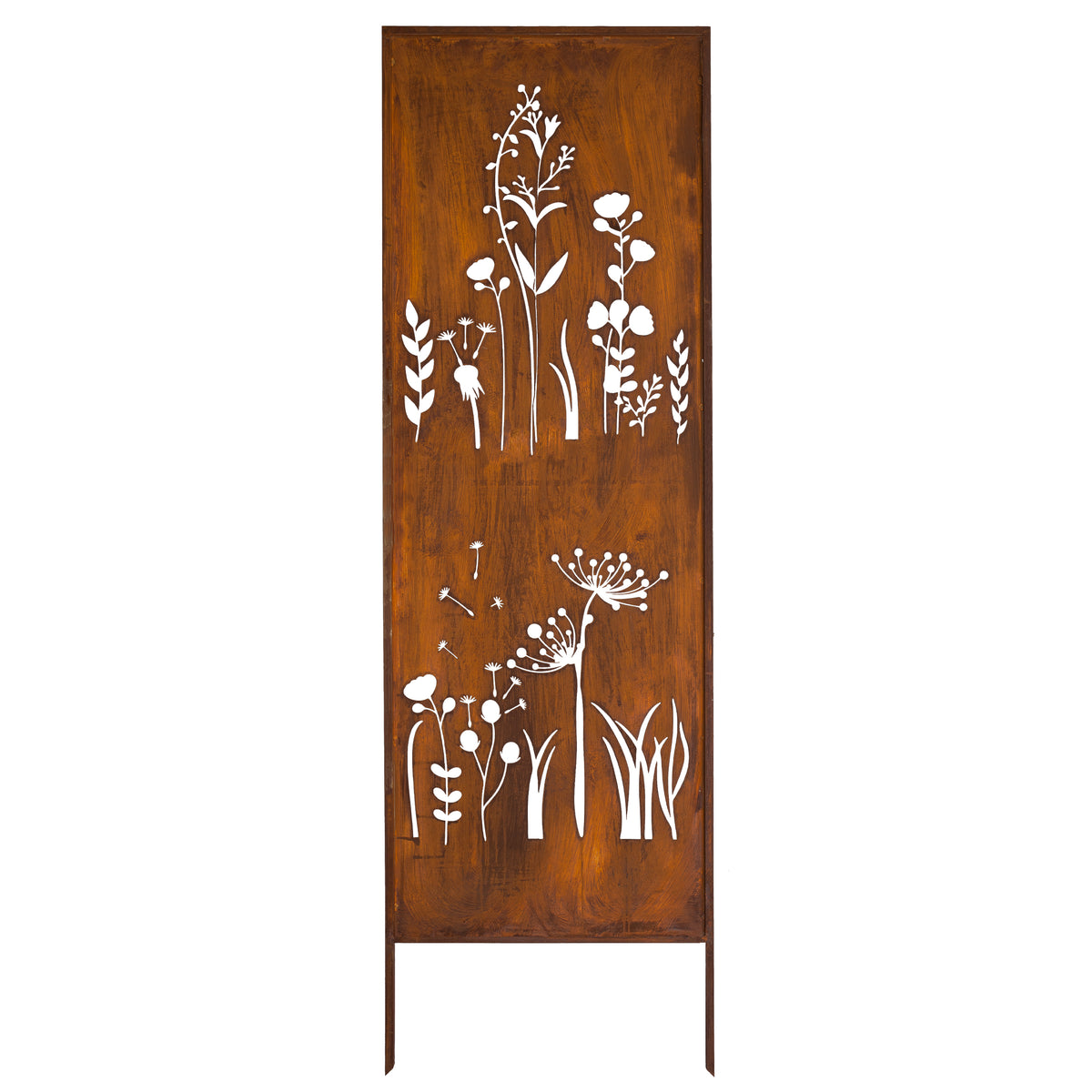 Panel ogrodowy Corten - Parawan z dziką łąką - 160 x 50 cm