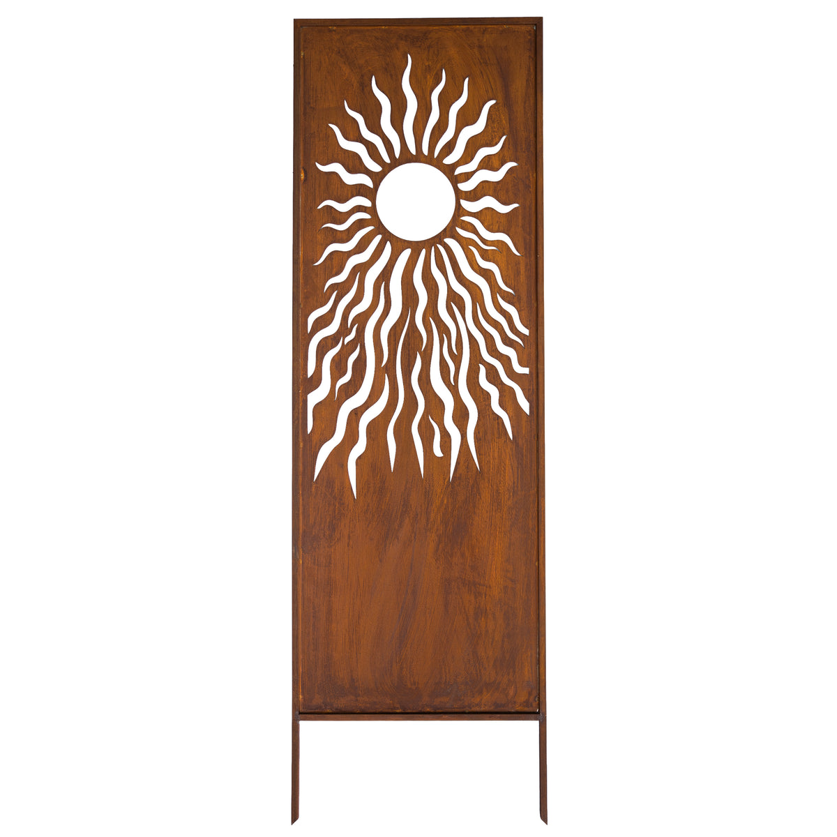 Panel ogrodowy Corten - Parawan z słońcem - 160 x 50 cm