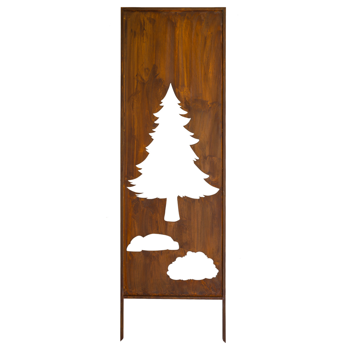 Panel ogrodowy Corten - Parawan z sosną - 160 x 50 cm
