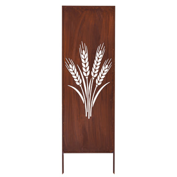 Panel ogrodowy Corten - Parawan z kłosami zboża - 160 x 50 cm