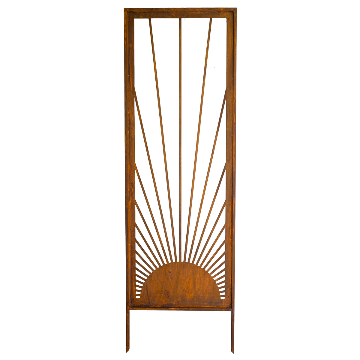 Panel ogrodowy Corten - Parawan ze wschodem słońca - 160 x 50 cm