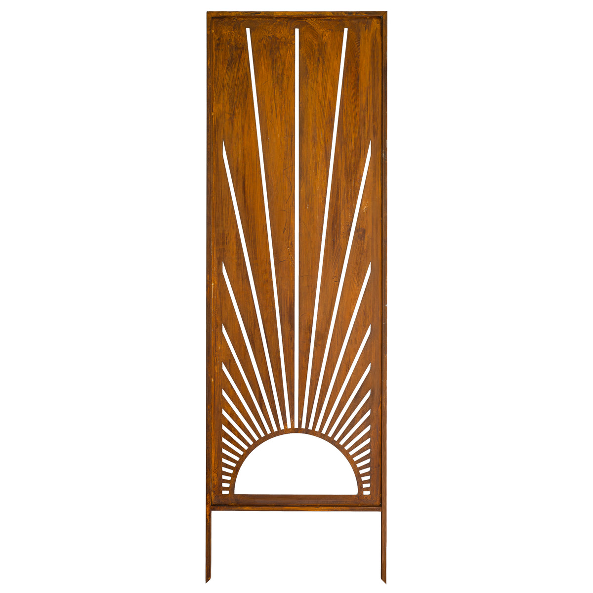 Panel ogrodowy Corten - Parawan ze promieniami słońca - 160 x 50 cm