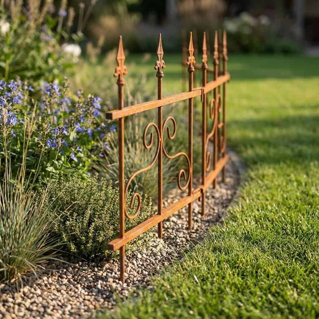 Rdzawy Płotek Ogrodowy z Wzorem 46×60 cm - Trwałe Metalowe Obrzeże Ogrodowe - zdjęcie 5 - Kapaga