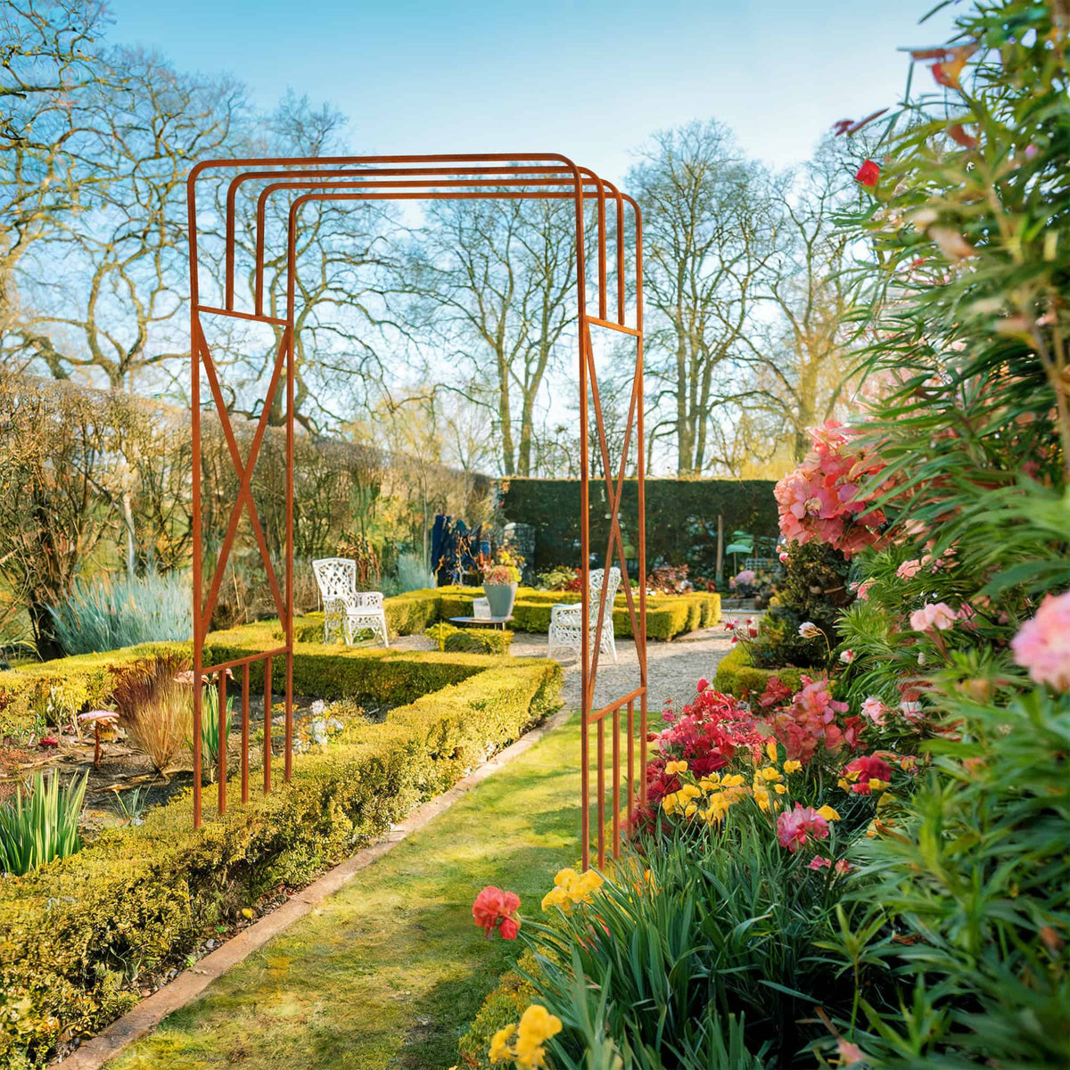 Pergola Ogrodowa - Metalowa, Naturalna Rdza, 220 cm do Róży, Bluszczu - zdjęcie 7 - Kapaga