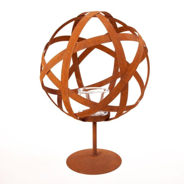 Czarna Rdza Kula na Pręcie - Nowoczesny Świecznik Rustykalny do Twojego Wnętrza - zdjęcie 11 - Kapaga