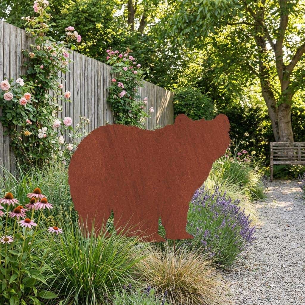 Ozdoba Ogrodowa z Metalu - Niedźwiedź 77×61 cm Styl Rustykalny - zdjęcie 2 - Kapaga