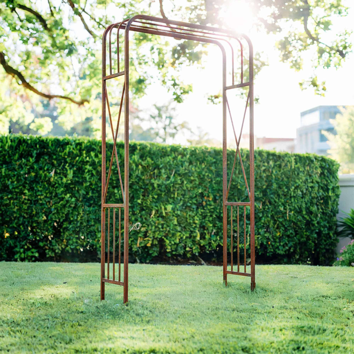 Pergola Ogrodowa - Metalowa, Naturalna Rdza, 220 cm do Róży, Bluszczu - zdjęcie 11 - Kapaga