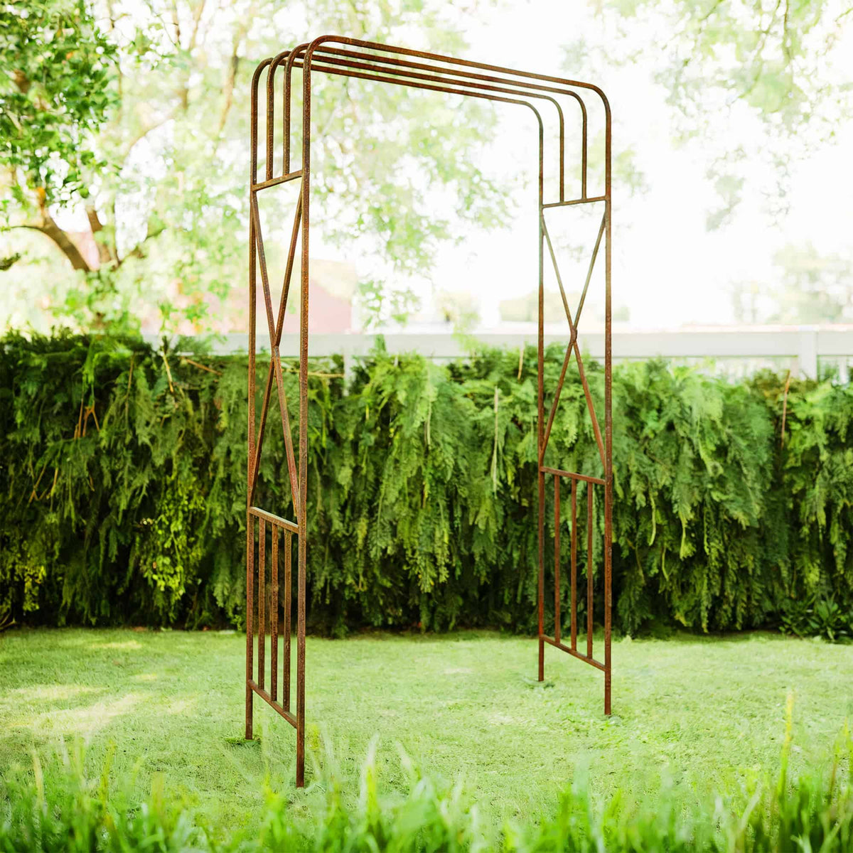 Pergola Ogrodowa - Metalowa, Naturalna Rdza, 220 cm do Róży, Bluszczu - zdjęcie 12 - Kapaga