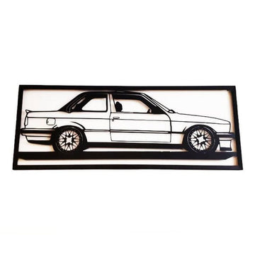 BMW E30 - Metalowy Panel Dekoracyjny na Ścianę - Kapaga