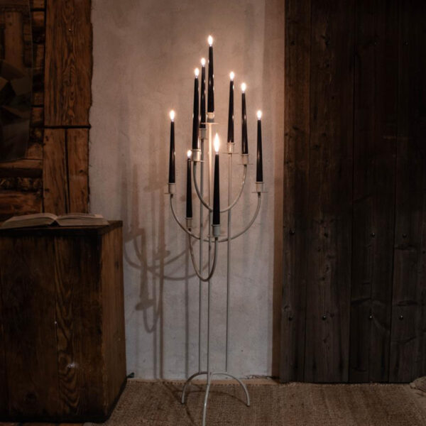 Biały Loftowy Świecznik 9 Ramion - wspaniały design, 108 cm - zdjęcie 4 - Kapaga