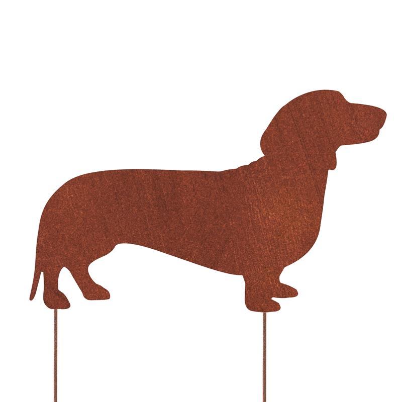 Dekoracja Metalowa Jamnik Dachshund Pies - Sylwetka z Corten Stali do Ogrodu - Kapaga