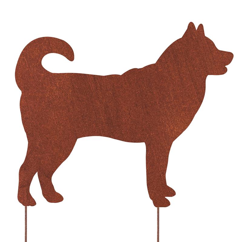 Figurka Psa Husky w Corten Stali - Metalowa Dekoracja Ogrodowa - Kapaga