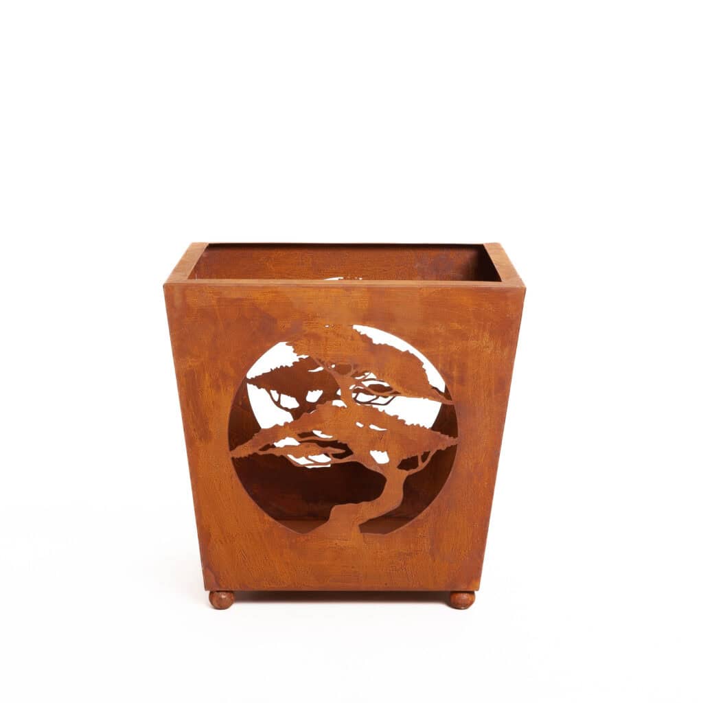 Rustykalna Doniczka na Bonsai - Duża Donica w Stylu Rdzy - Kapaga