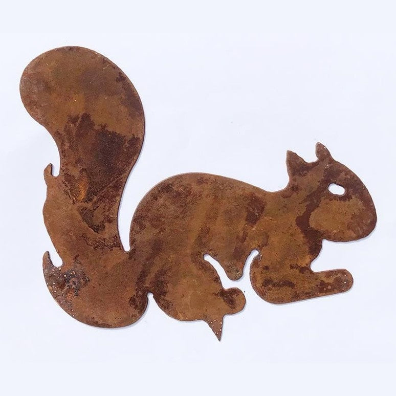 Unikalna Wiewiórka z Blachy Corten - Metalowa Dekoracja Ogrodowa 20 x 17 cm - Kapaga