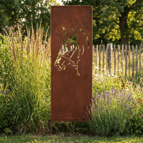 Panel Ogrodowy Corten 160×50 cm - Parawan Osłonowy z Motywem Konia, Dekoracja i Ochrona - zdjęcie 2 - Kapaga