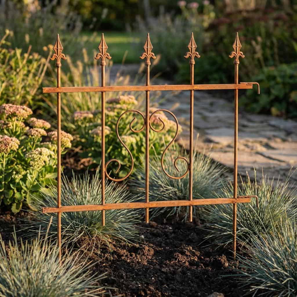 Rdzawy Płotek Dekoracyjny 66×75 cm - Nowoczesne Obrzeże Metalowe - zdjęcie 9 - Kapaga