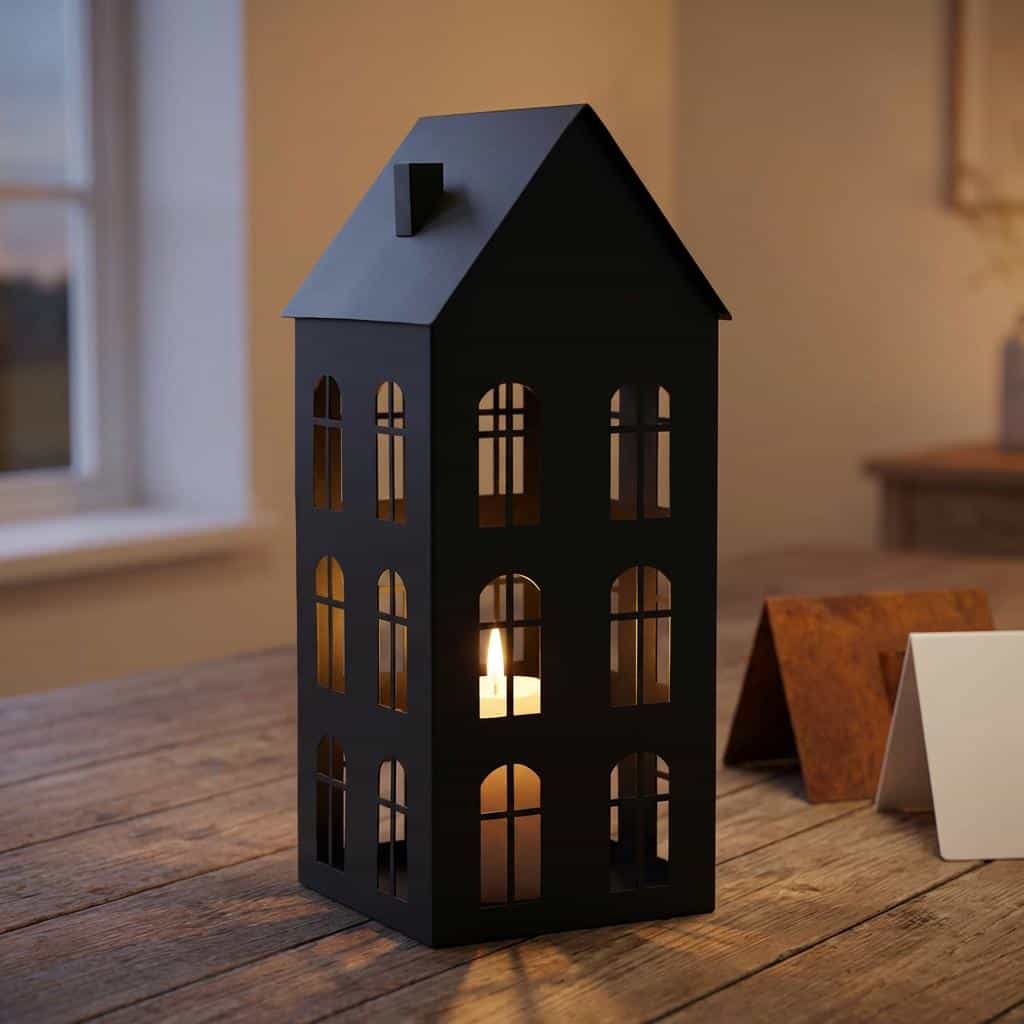 Lampion Metalowy Domek - Elegancka Dekoracja w 3 Kolorach - zdjęcie 22 - Kapaga