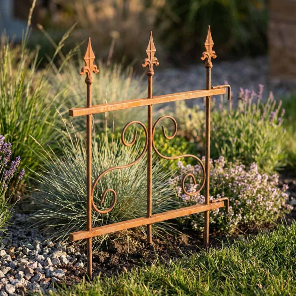 Rdzawy Płotek Ogrodowy z Wzorem 46×60 cm - Trwałe Metalowe Obrzeże Ogrodowe - zdjęcie 4 - Kapaga