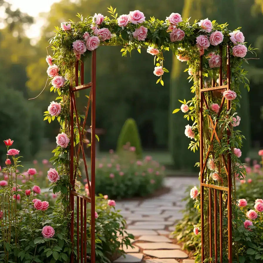 Pergola Ogrodowa - Metalowa, Naturalna Rdza, 220 cm do Róży, Bluszczu - zdjęcie 13 - Kapaga