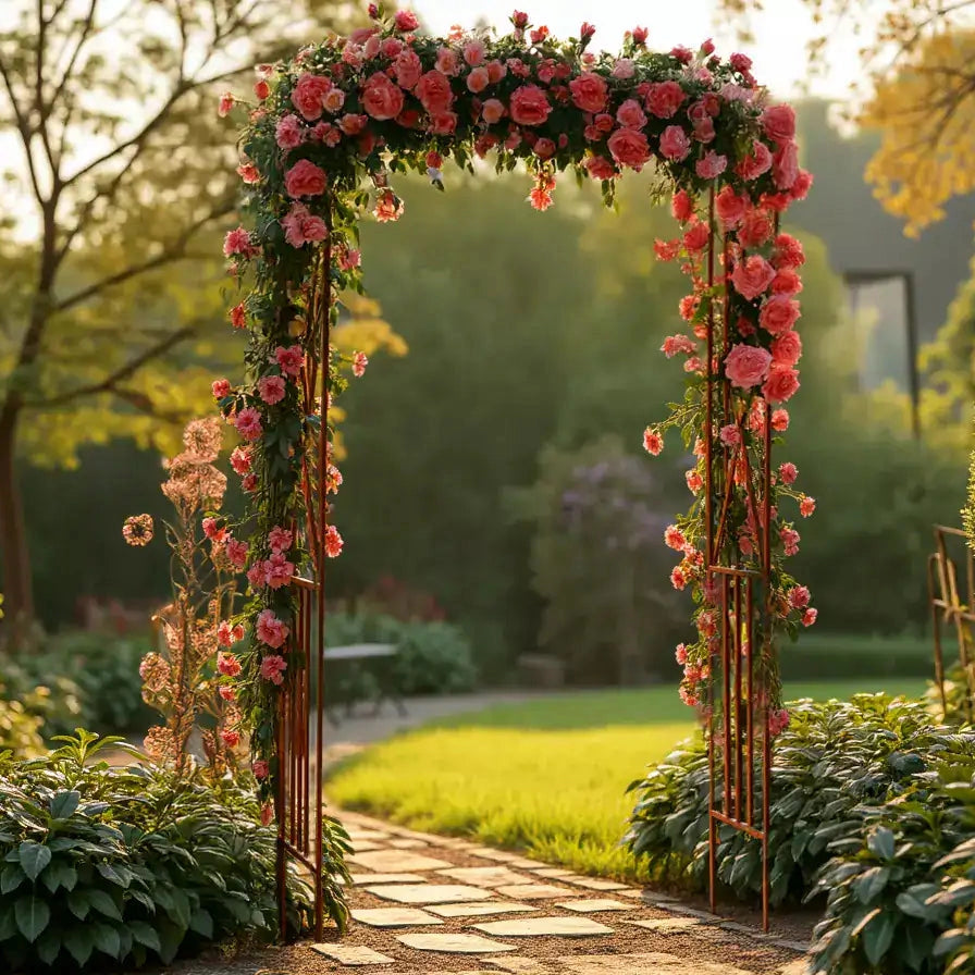Pergola Ogrodowa - Metalowa, Naturalna Rdza, 220 cm do Róży, Bluszczu - zdjęcie 14 - Kapaga