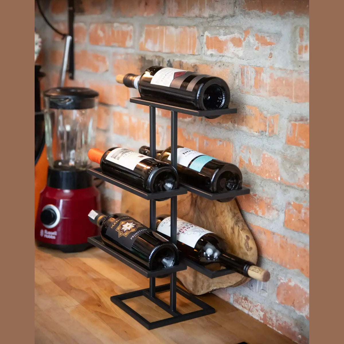 Stojak na Wino - Ręcznie Wykonane, Stalowy, 3 Poziomy, 42 cm - zdjęcie 11 - Kapaga