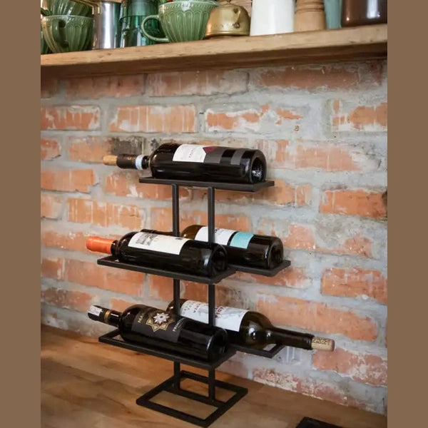 Stojak na Wino - Ręcznie Wykonane, Stalowy, 3 Poziomy, 42 cm - zdjęcie 12 - Kapaga