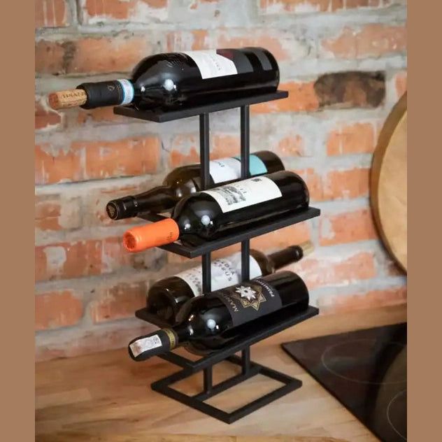 Stojak na Wino - Ręcznie Wykonane, Stalowy, 3 Poziomy, 42 cm - zdjęcie 10 - Kapaga
