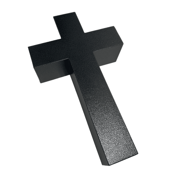 Metalowy Znicz Krzyż na Grób - Trwała Metalowa Dekoracja Nagrobna bez Graweru - Kapaga