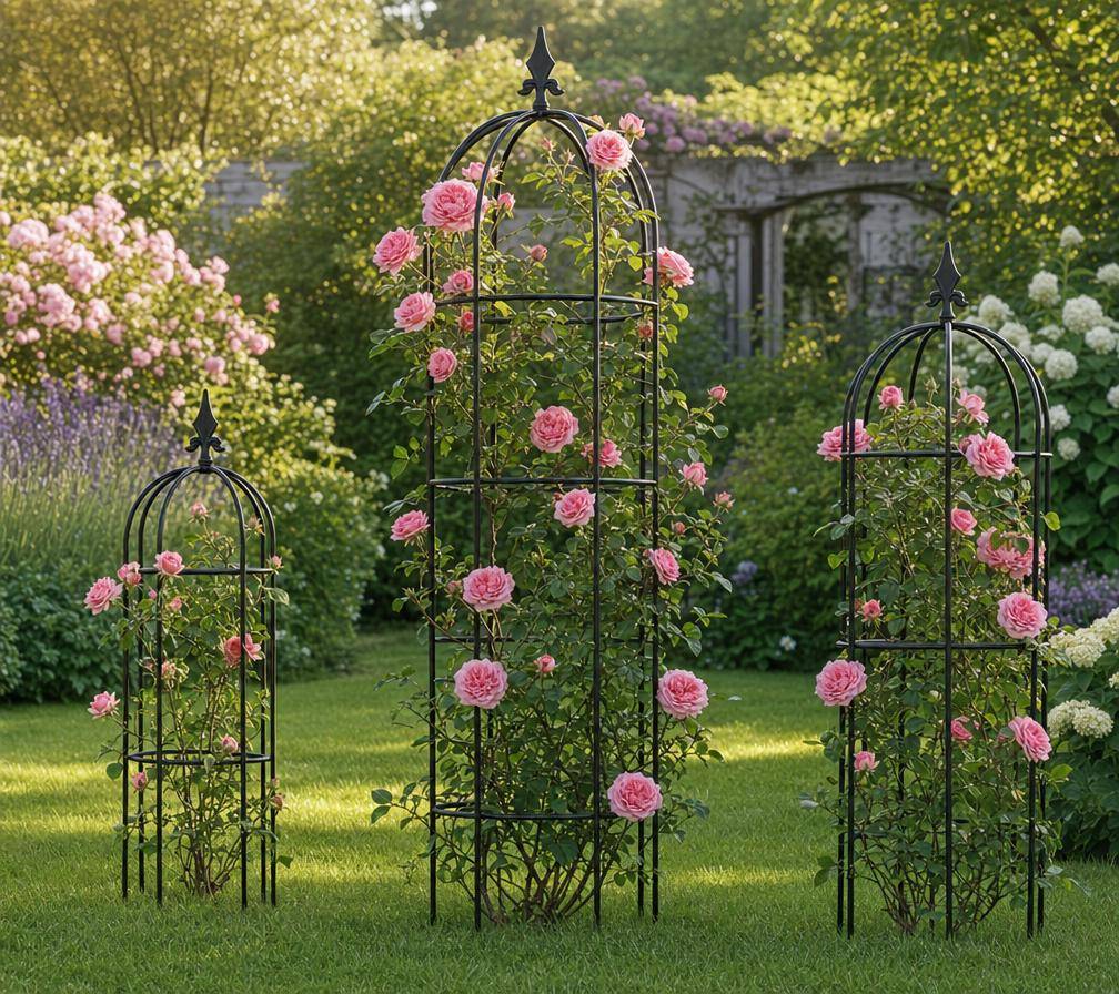 Metalowa pergola ‘Róże’ – Elegancki trejaż ogrodowy - Różne rozmiary