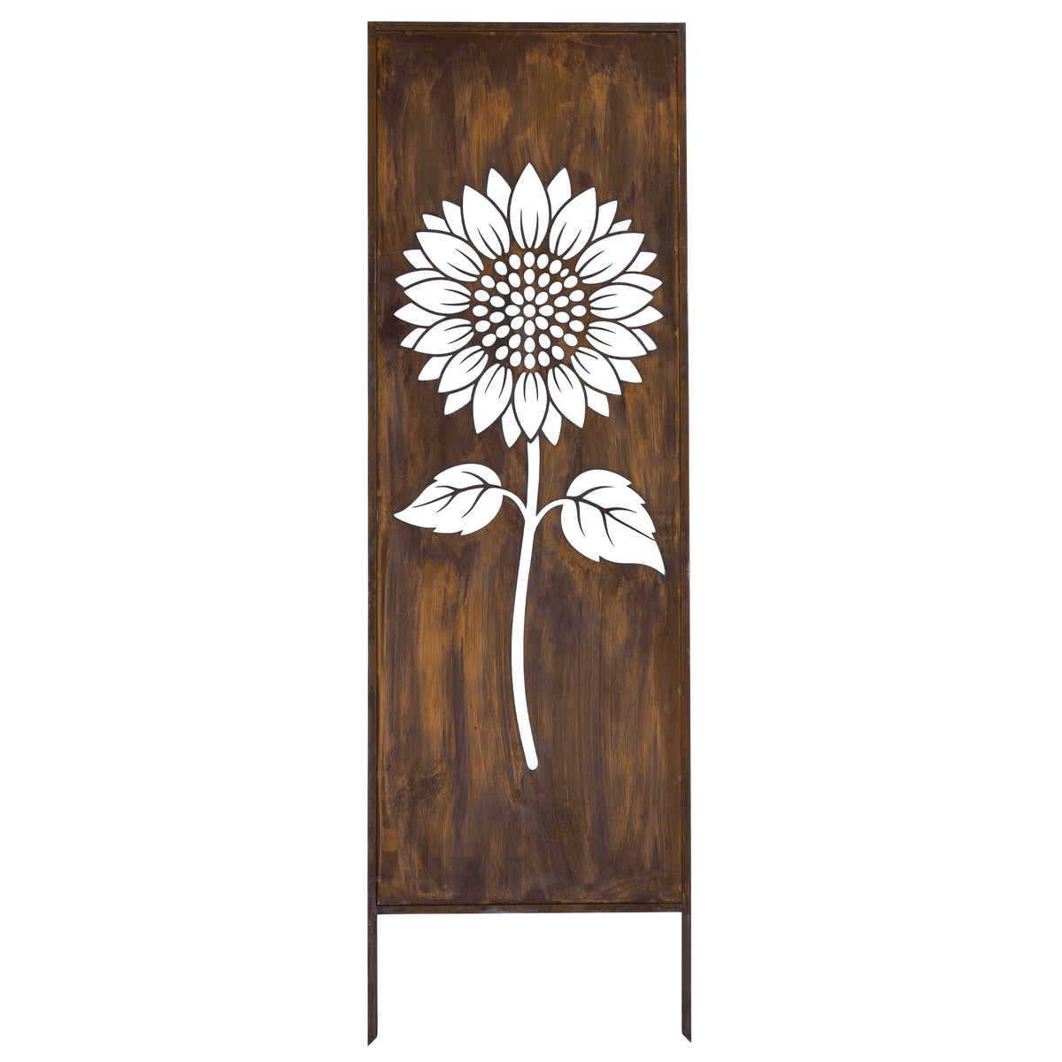 Panel ogrodowy Corten - Parawan ze słonecznikiem - 160 x 50 cm